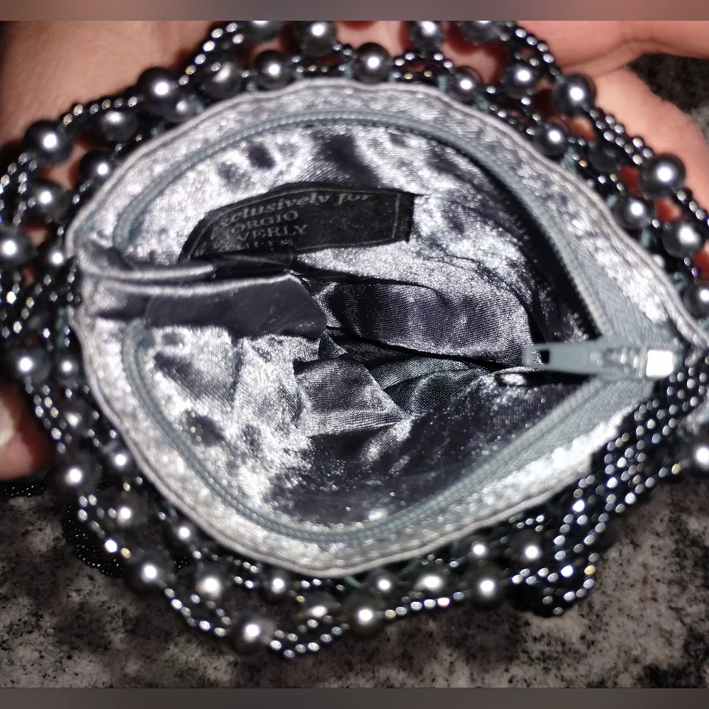 Georgio Beverly Hills Elegant Gray Beaded Women's Bag